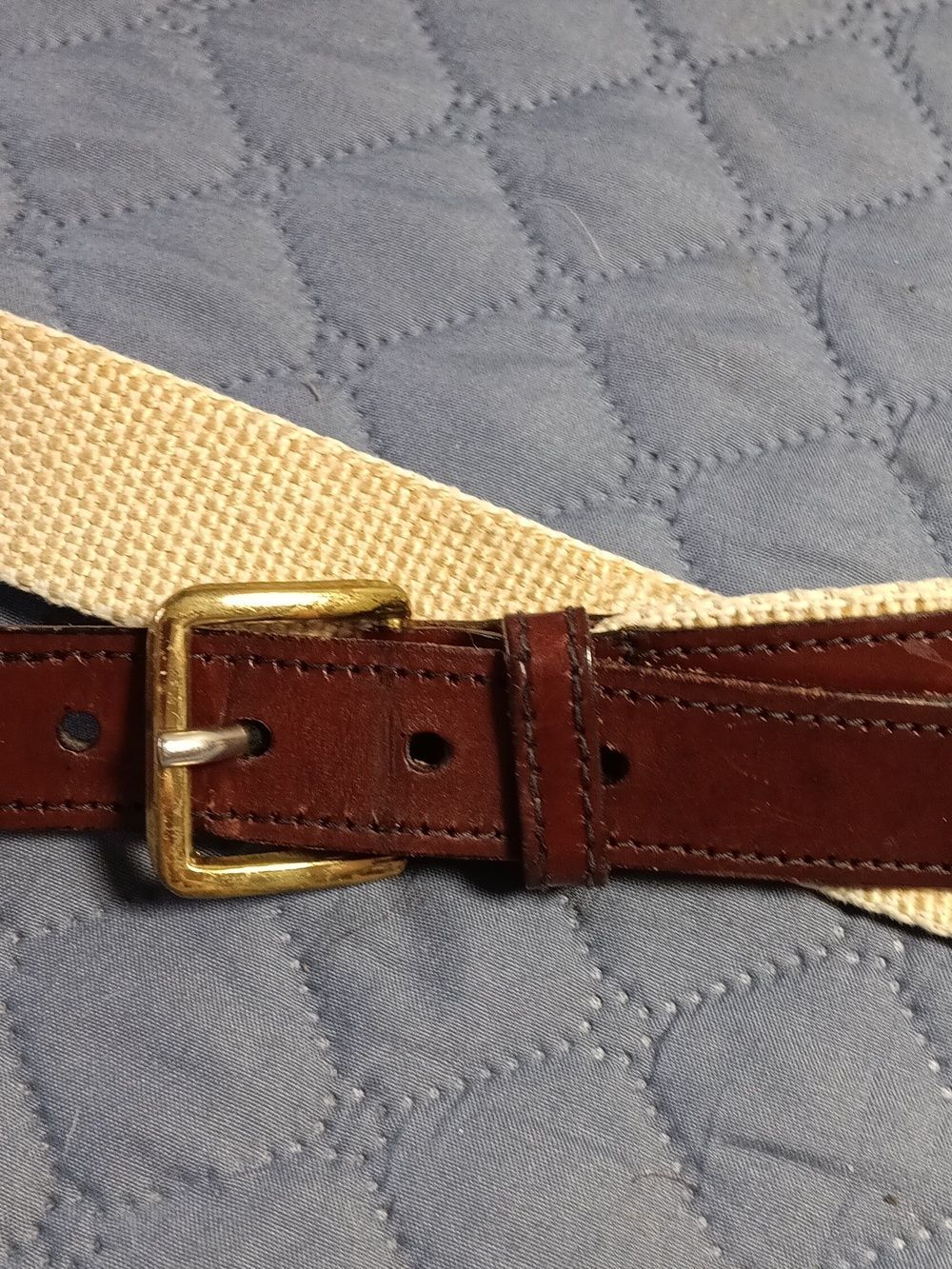 Leather And Canvas Belt Size 34